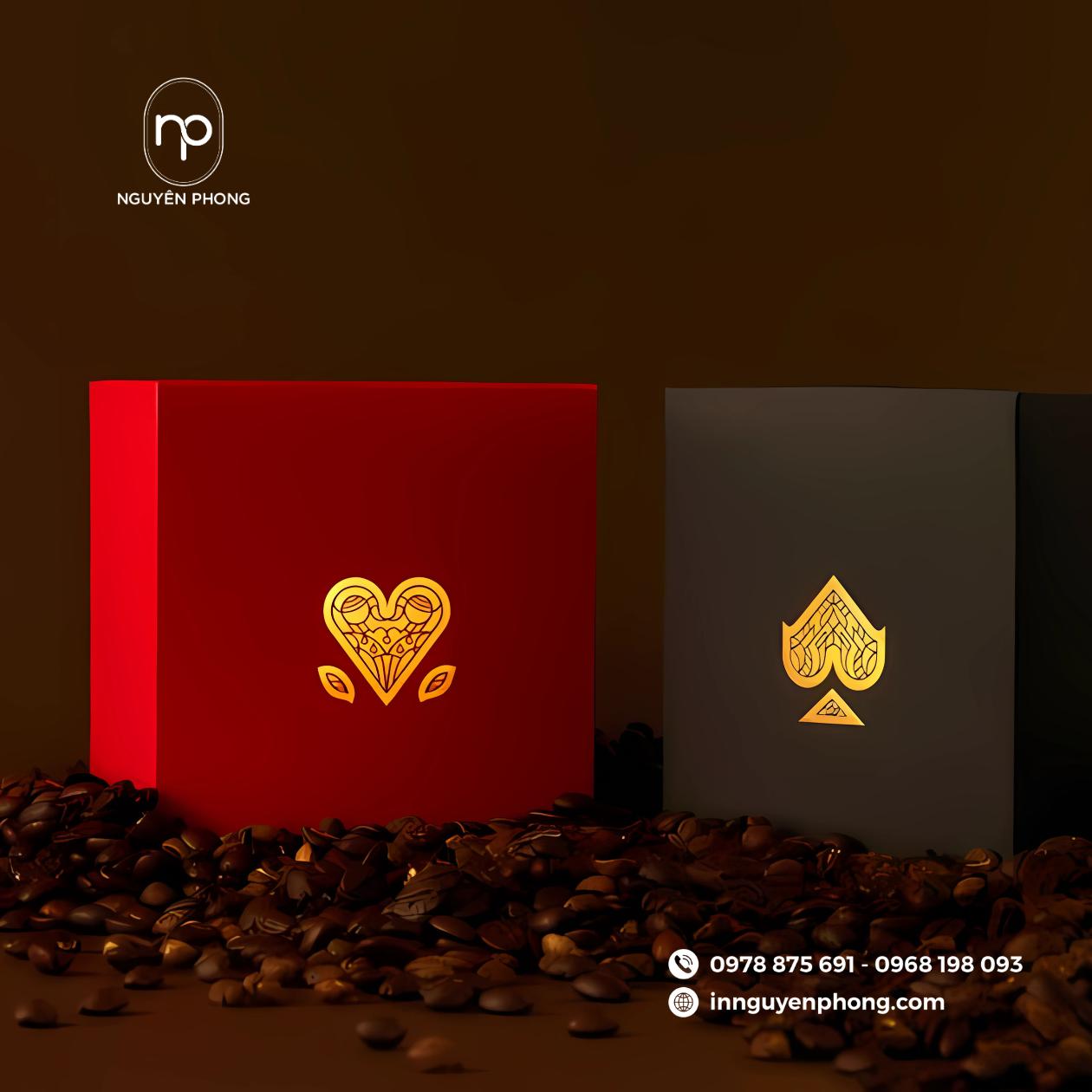 Mẫu hộp đựng cafe chất liệu hộp nam châm và hộp âm dương